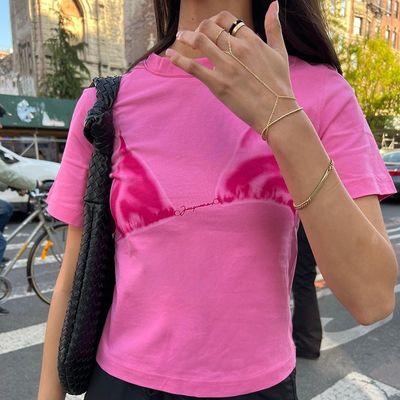 เสื้อยืดสไตล์ สะดวกสบาย สีดีคอล สีสั้น