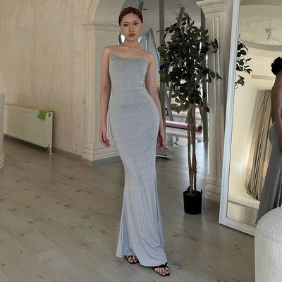สไตล์ยุโรปและอเมริกัน หญิงซัมเมอร์ สีใหม่ สายเดียว คอกระพริก รูปแบบการเผาไหม้ กระโปรงลดความอ้วน
