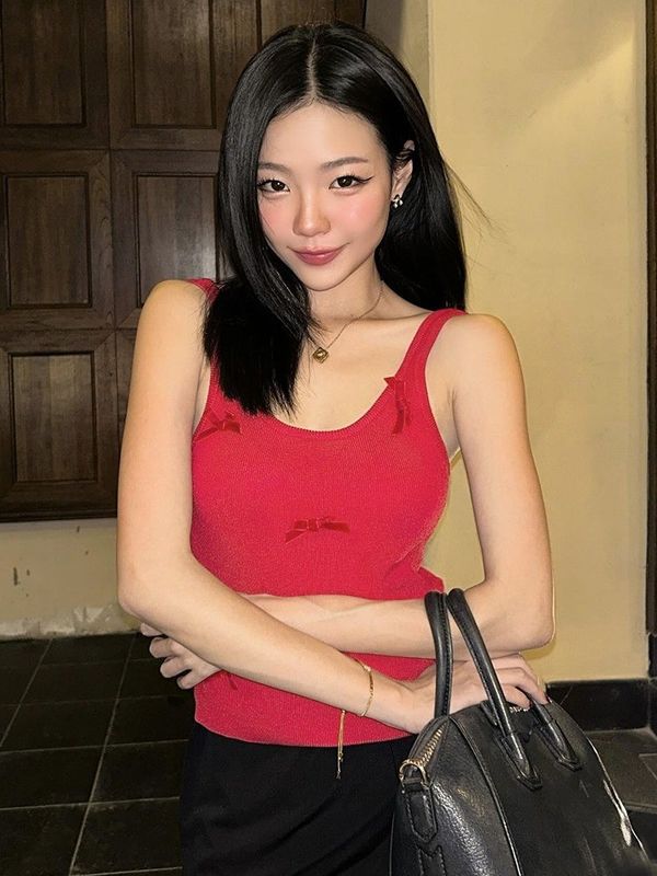 ฤดูใบไม้ผลิและฤดูร้อน ใหม่ bow ผักบาง casual สะดวกสบายกับเสื้อเสื้อผ้าสั้นหญิง